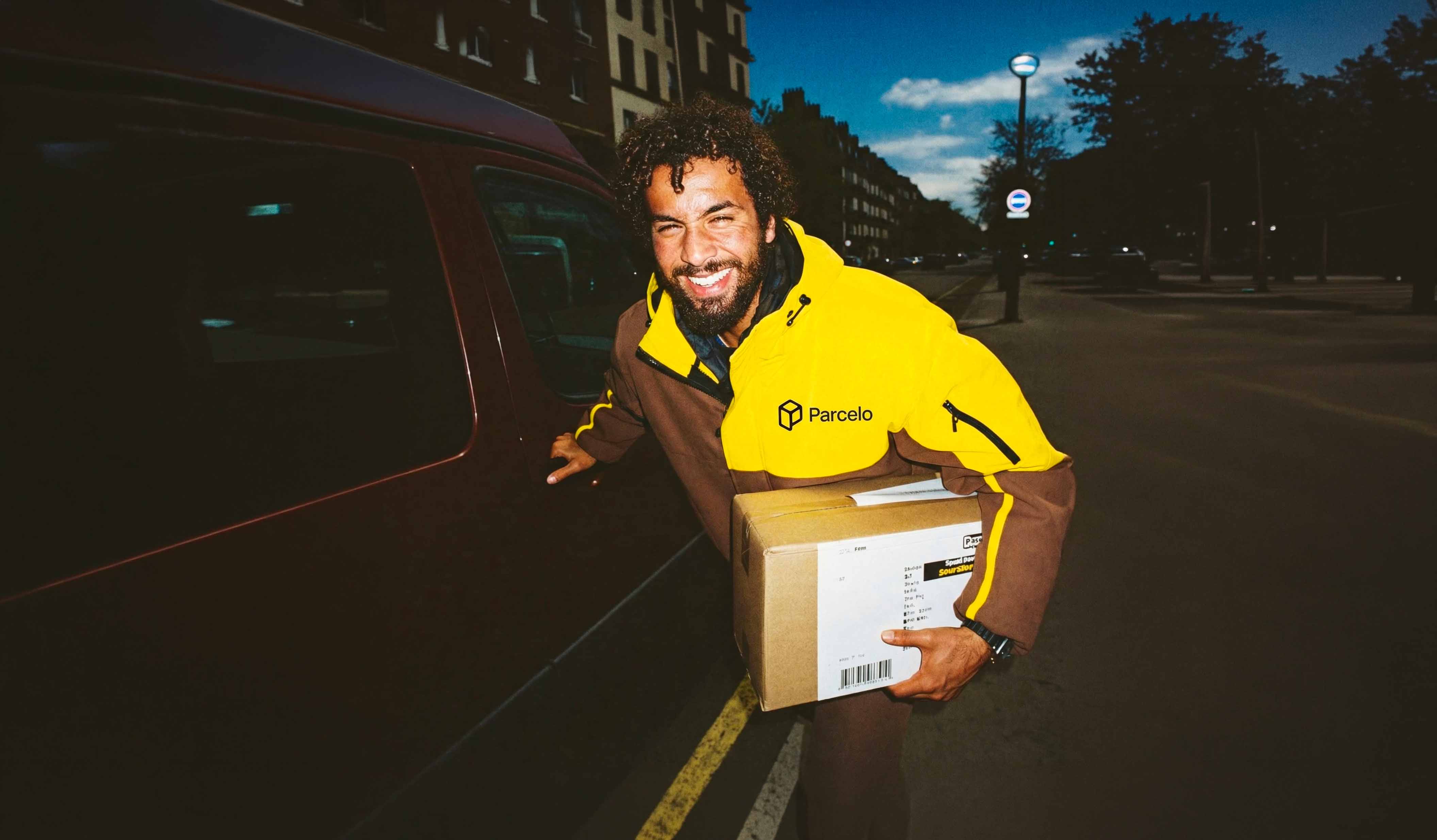 Livreur indépendant effectuant une mission de livraison avec Parcelo